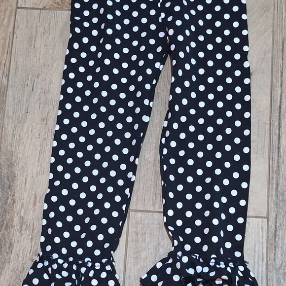 #1840 4 Pairs Boutique Polka Dot and Chevron Kids Leggings  Sz. 6 - Picture 6 of 6